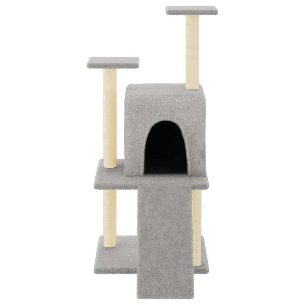 Albero per Gatti con Tiragraffi in Sisal Chiaro 110 cm