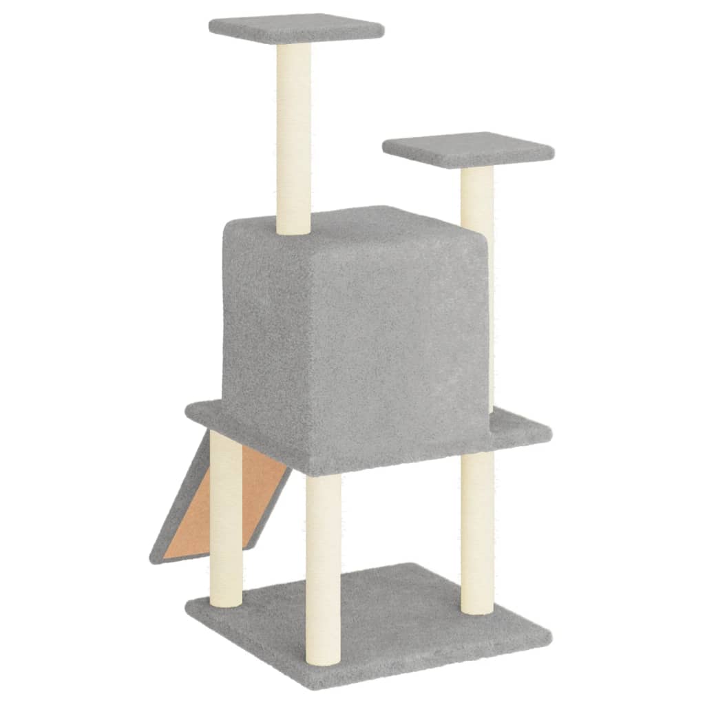 Albero per Gatti con Tiragraffi in Sisal Chiaro 110 cm