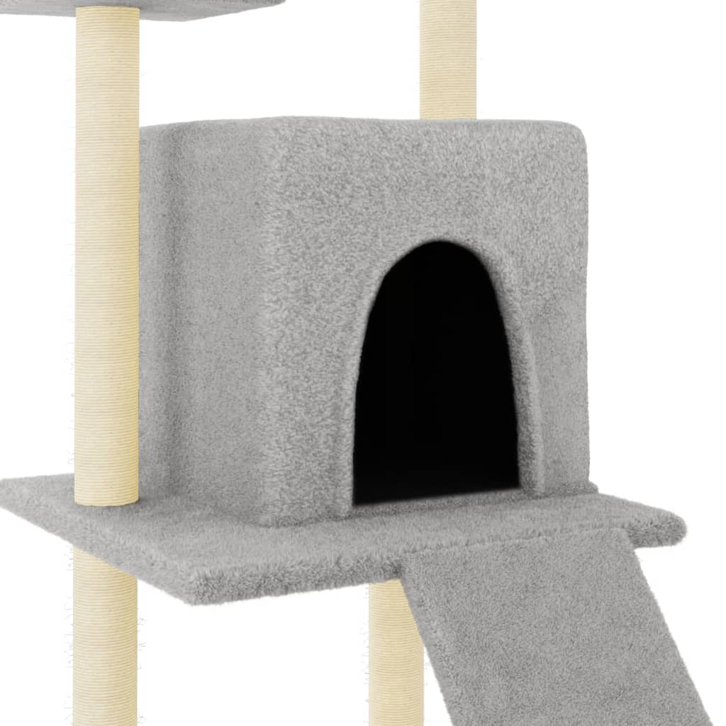 Albero per Gatti con Tiragraffi in Sisal Chiaro 110 cm