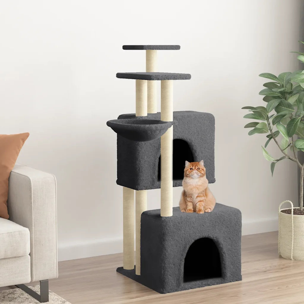 Albero per gatti con tiragraffi in sisal 73,5x69x122 cm