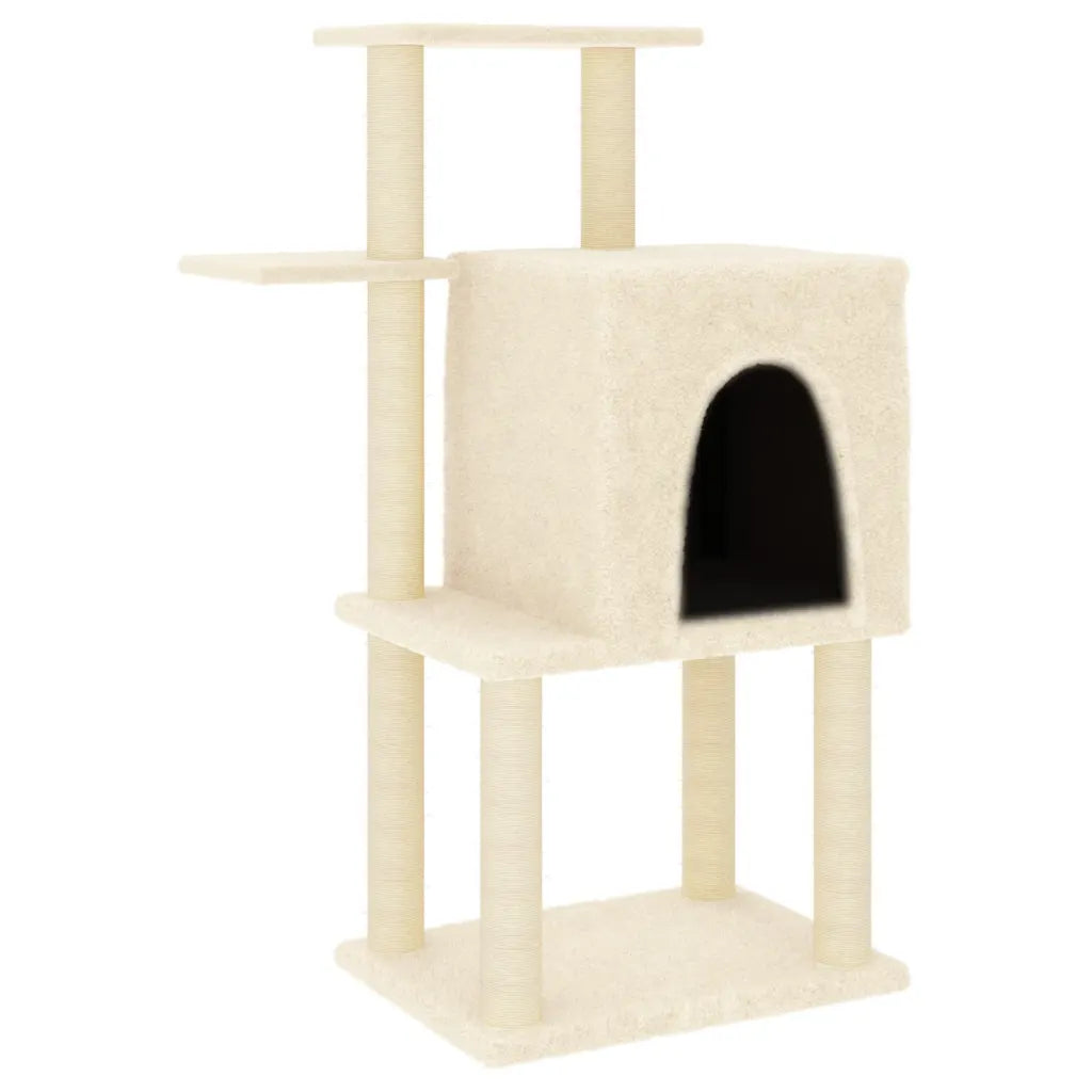 Albero per gatti con tiragraffi in sisal 60,5x47,5x97 cm grigio