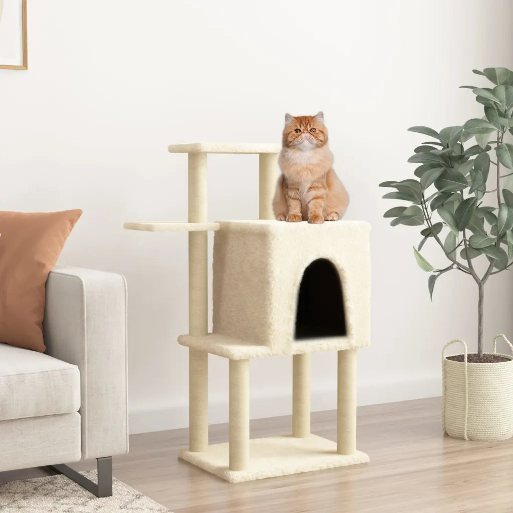 Albero per gatti con tiragraffi in sisal 60,5x47,5x97 cm grigio
