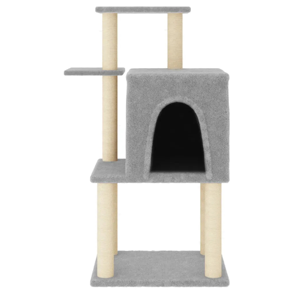 Albero per gatti con tiragraffi in sisal 60,5x47,5x97 cm grigio