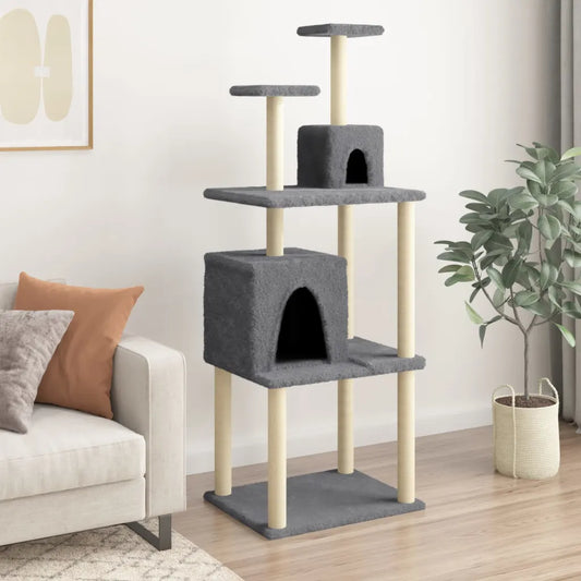 Albero per gatti con tiragraffi in sisal 61x48,5x167 cm