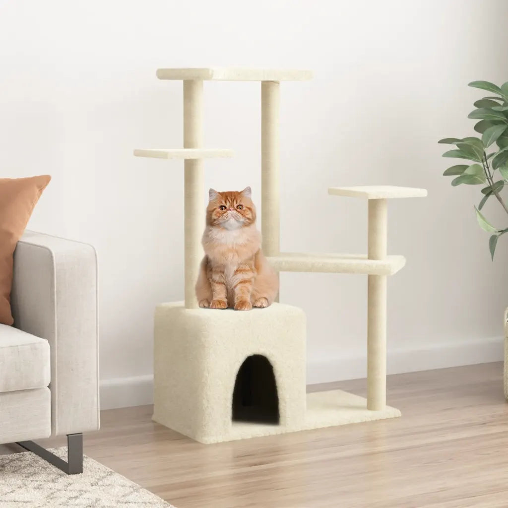 Albero per gatti con tiragraffi in sisal 91x53,5x107,5 cm
