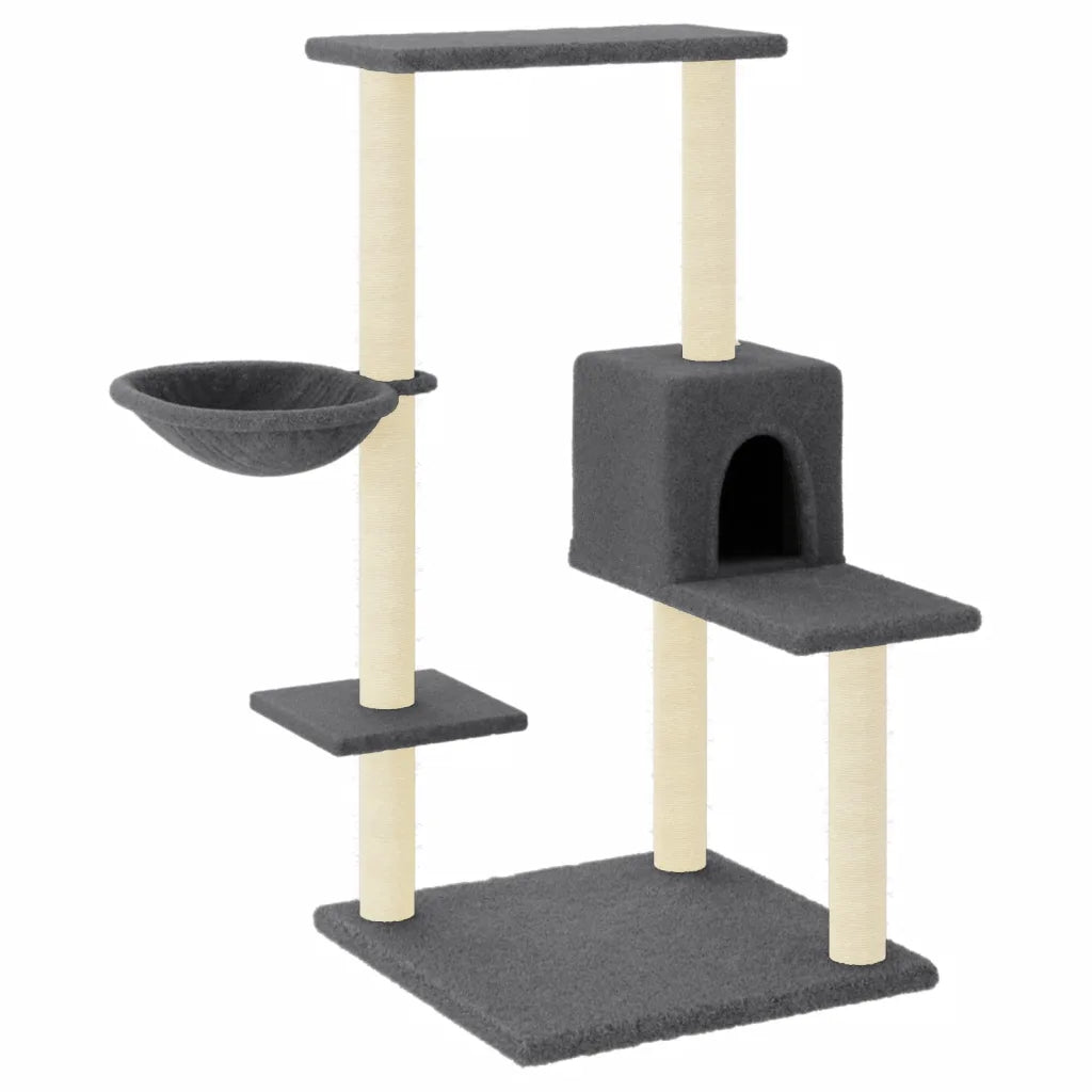 Albero per gatti con tiragraffi in sisal 78x59x95 cm