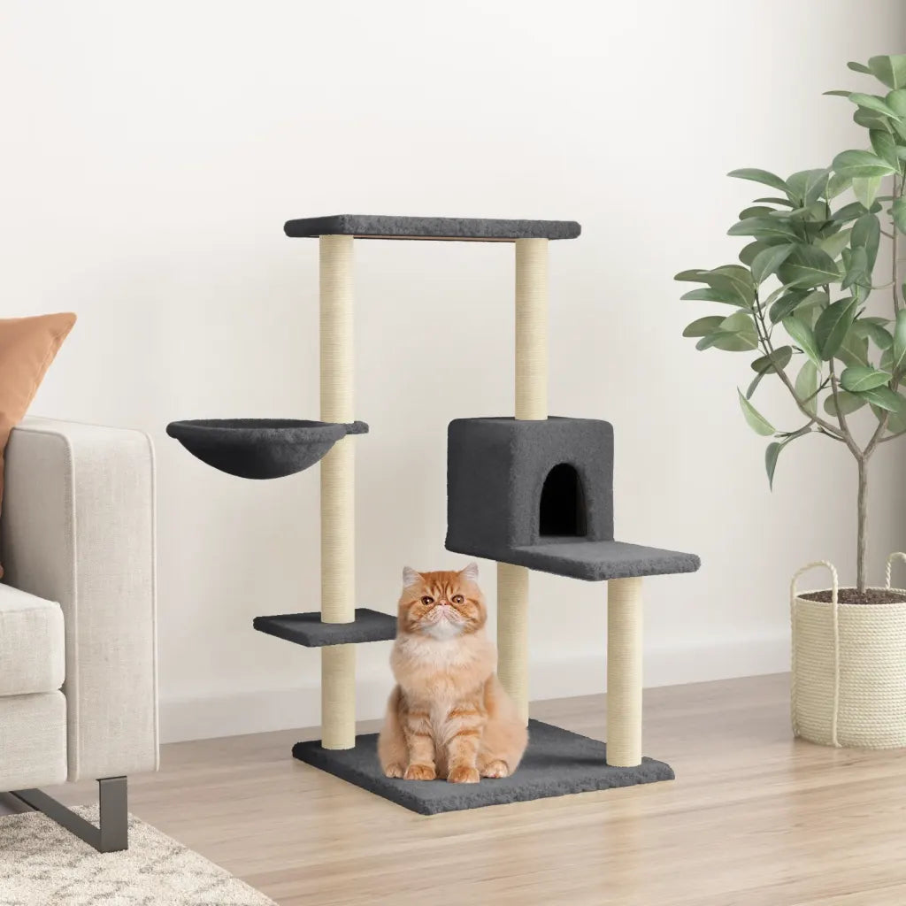 Albero per gatti con tiragraffi in sisal 78x59x95 cm
