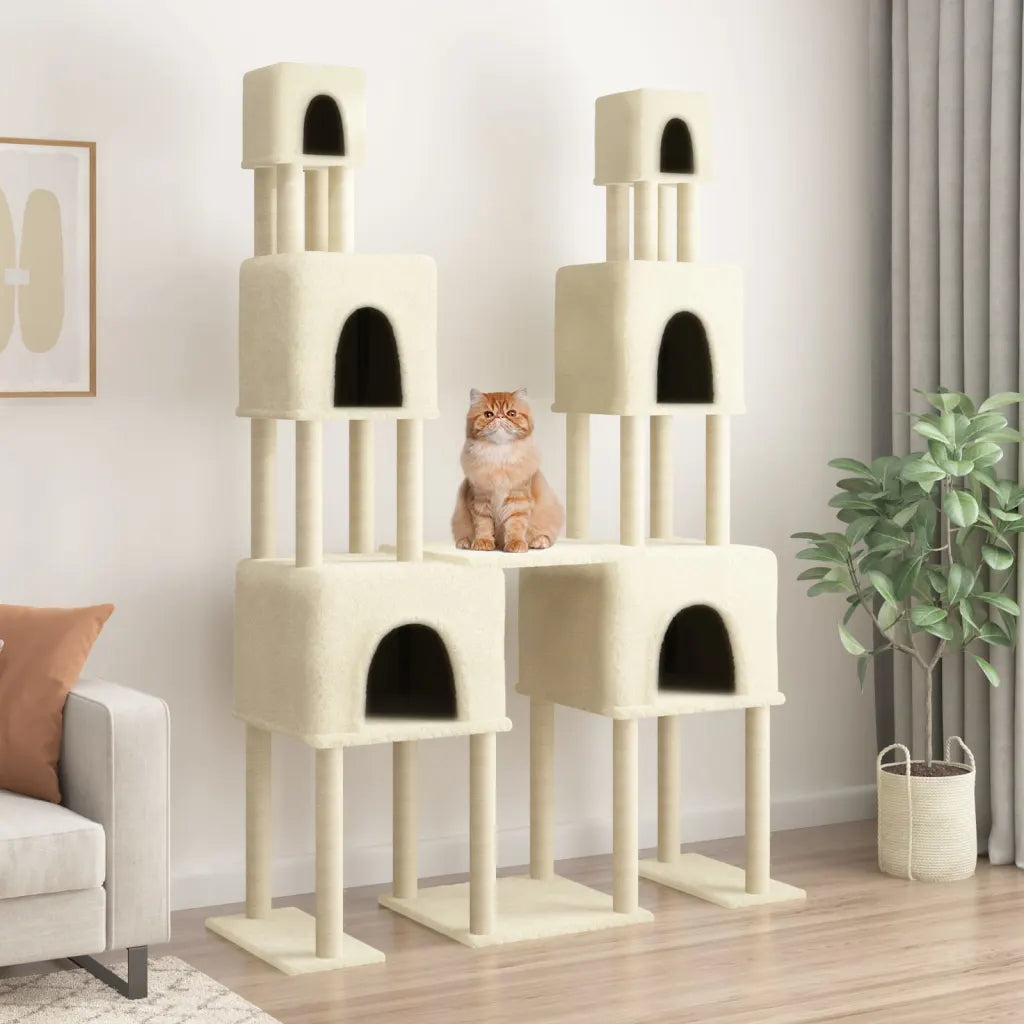 Albero per gatti con tiragraffi in sisal 136x47,5x199 cm