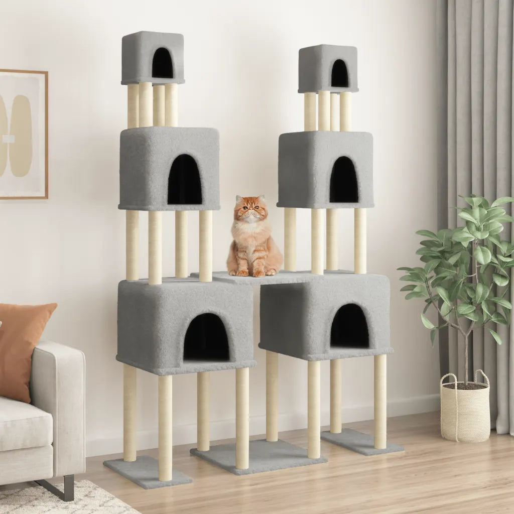 Albero per gatti con tiragraffi in sisal 136x47,5x199 cm