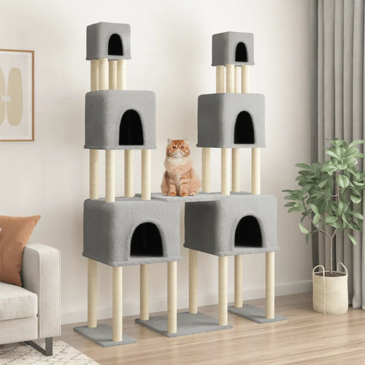 Albero per gatti con tiragraffi in sisal 136x47,5x199 cm