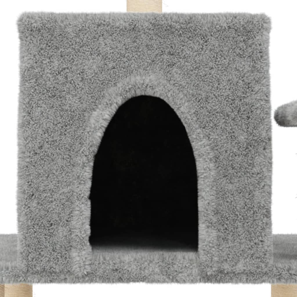 Albero per Gatti con Tiragraffi in Sisal Chiaro 122 cm