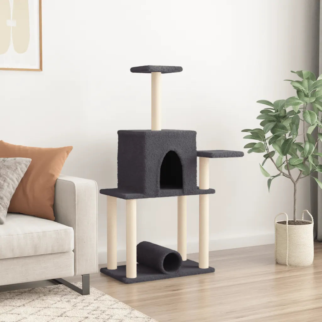 Albero per gatti con tiragraffi in sisal 73,5x47,5x122 cm