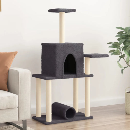 Albero per gatti con tiragraffi in sisal 73,5x47,5x122 cm