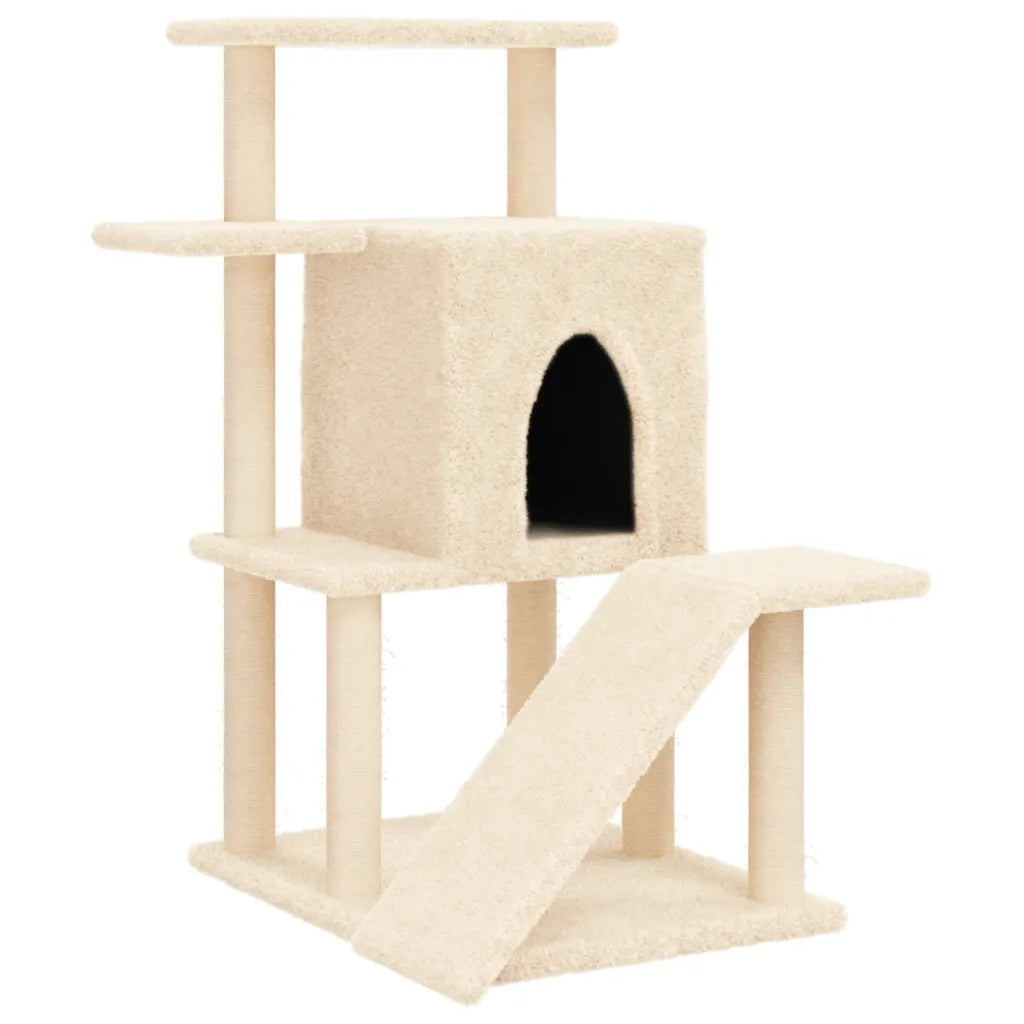 Albero per gatti con tiragraffi in sisal 74x61x97 cm grigio