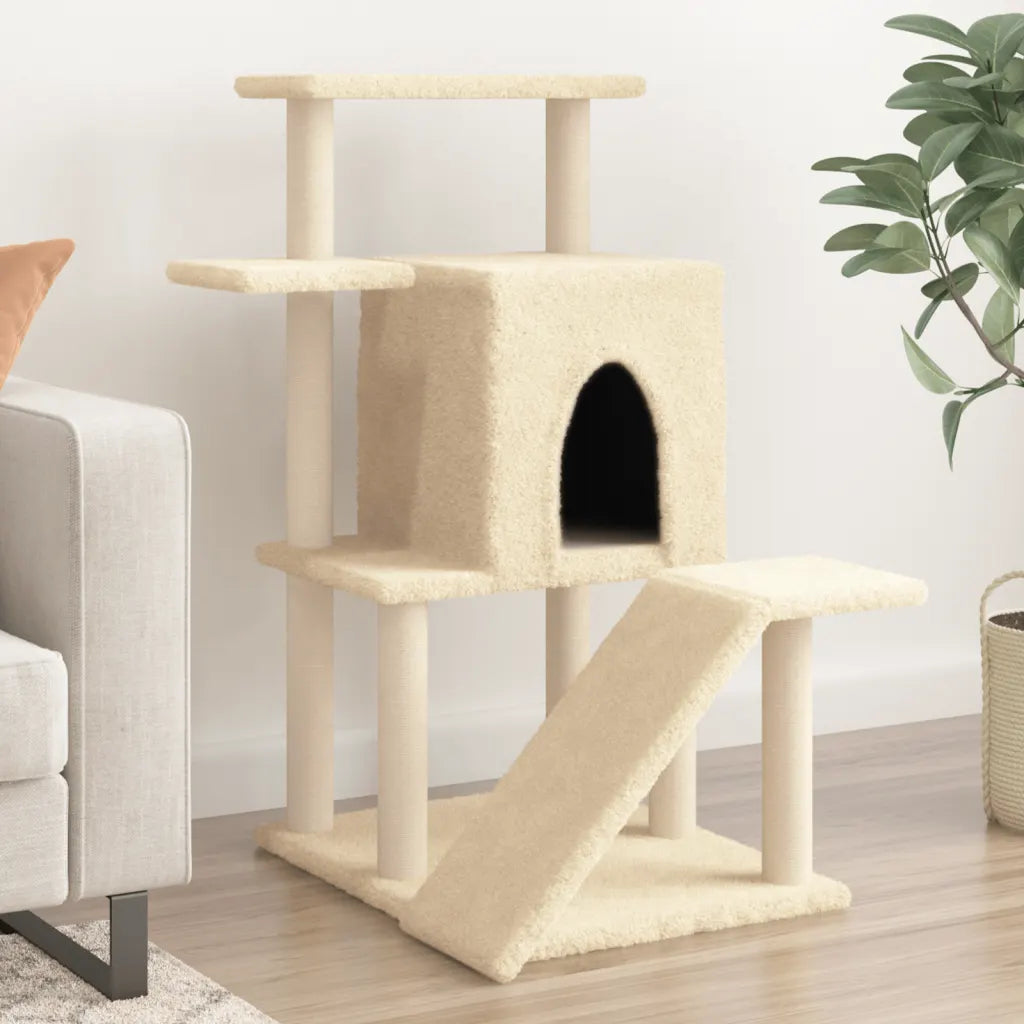 Albero per gatti con tiragraffi in sisal 74x61x97 cm grigio
