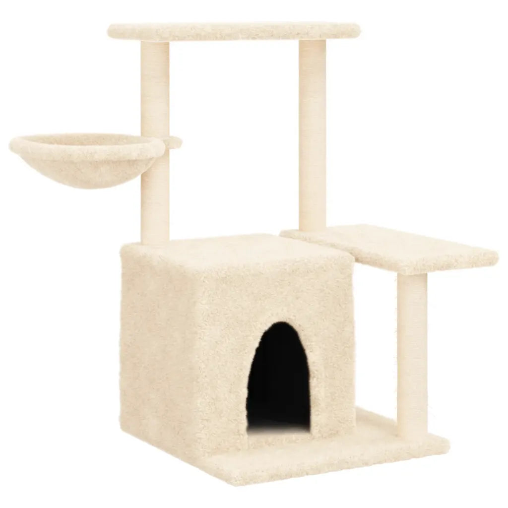 Albero per gatti con tiragraffi in sisal 84,5x57x83 cm grigio