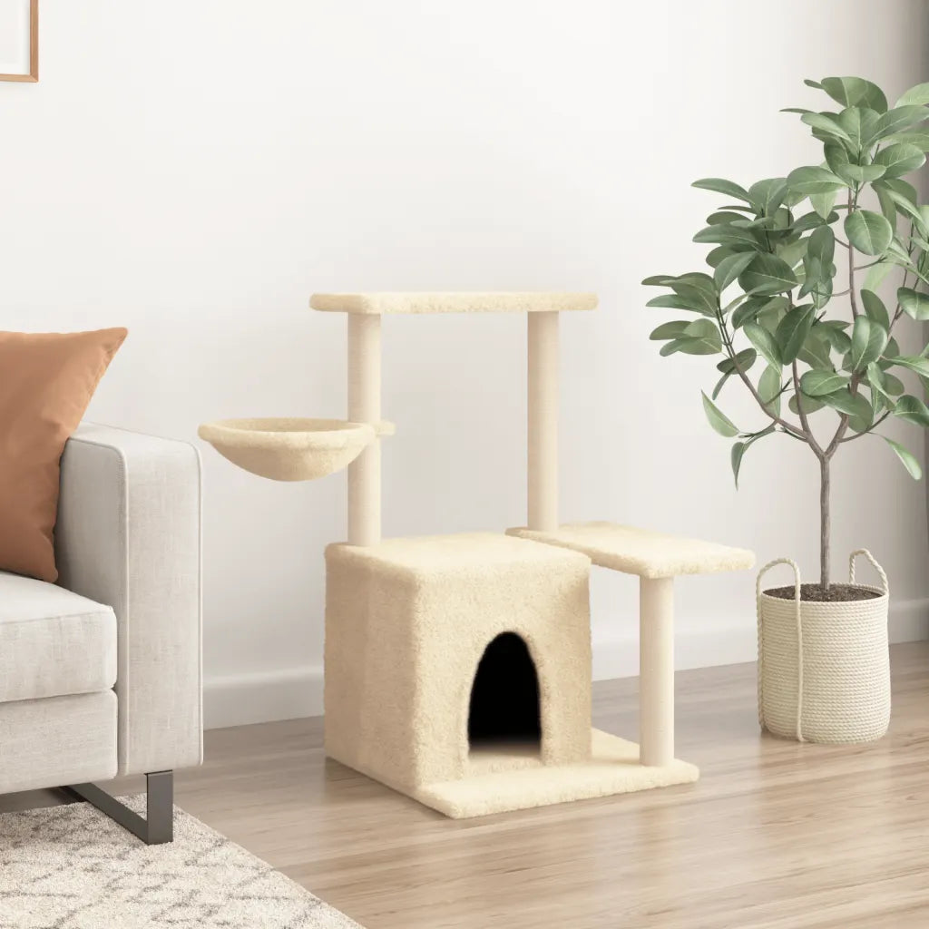 Albero per gatti con tiragraffi in sisal 84,5x57x83 cm grigio