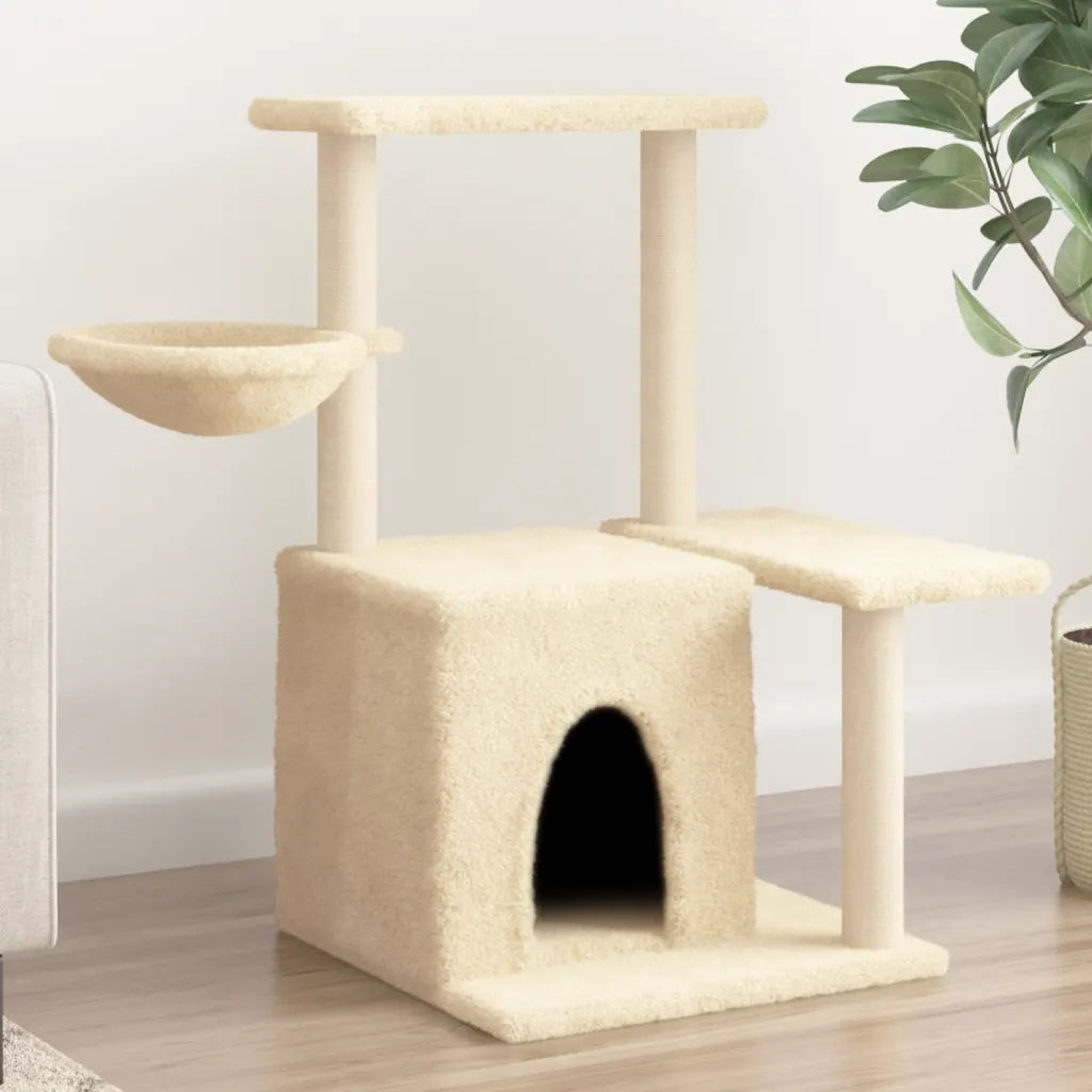 Albero per gatti con tiragraffi in sisal 84,5x57x83 cm grigio