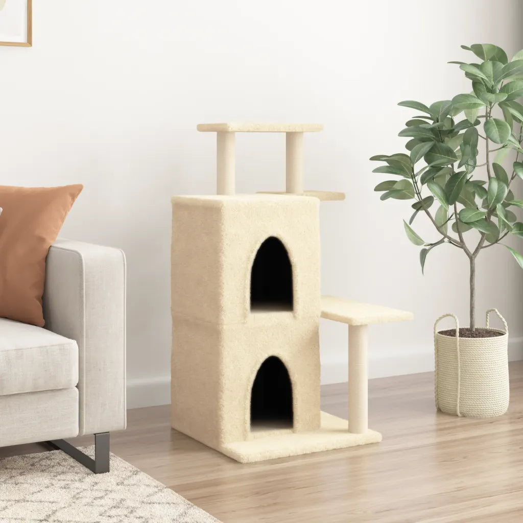 Albero per gatti con tiragraffi in sisal 61,5x60,5x97 cm grigio
