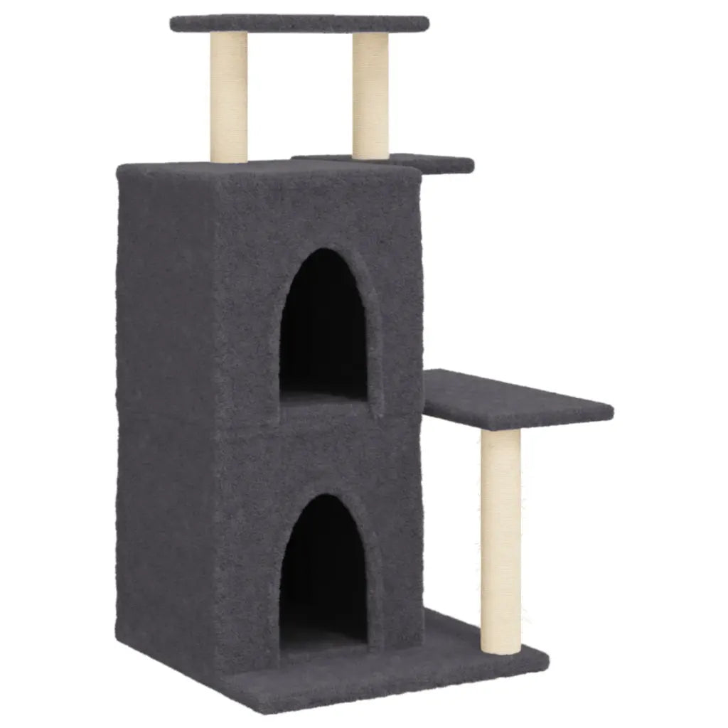 Albero per gatti con tiragraffi in sisal 61,5x60,5x97 cm grigio