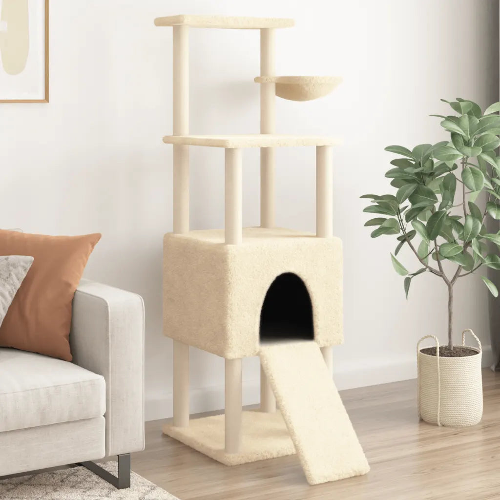 Albero per gatti con tiragraffi in sisal 92,5x71,5x153 cm
