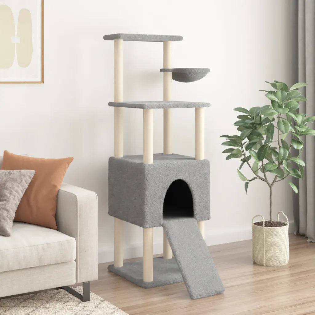 Albero per gatti con tiragraffi in sisal 92,5x71,5x153 cm