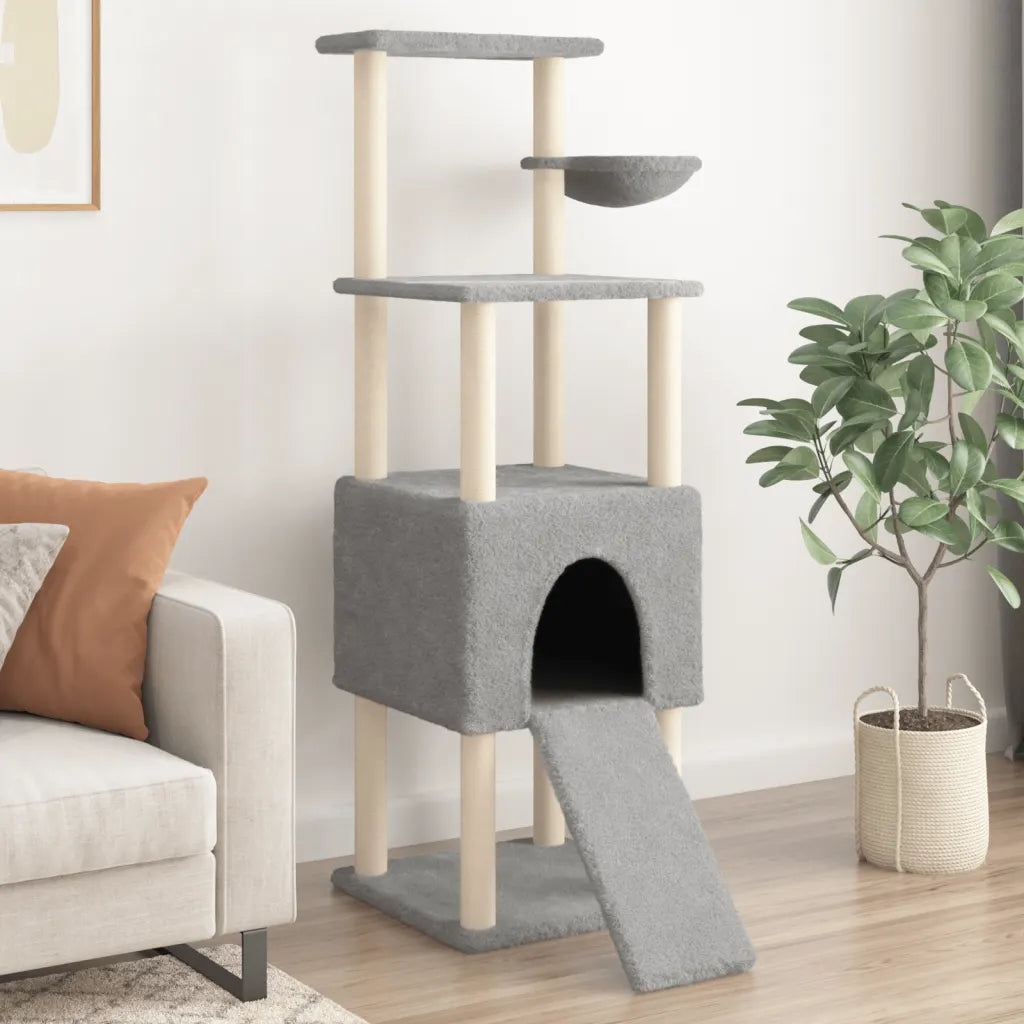 Albero per gatti con tiragraffi in sisal 92,5x71,5x153 cm