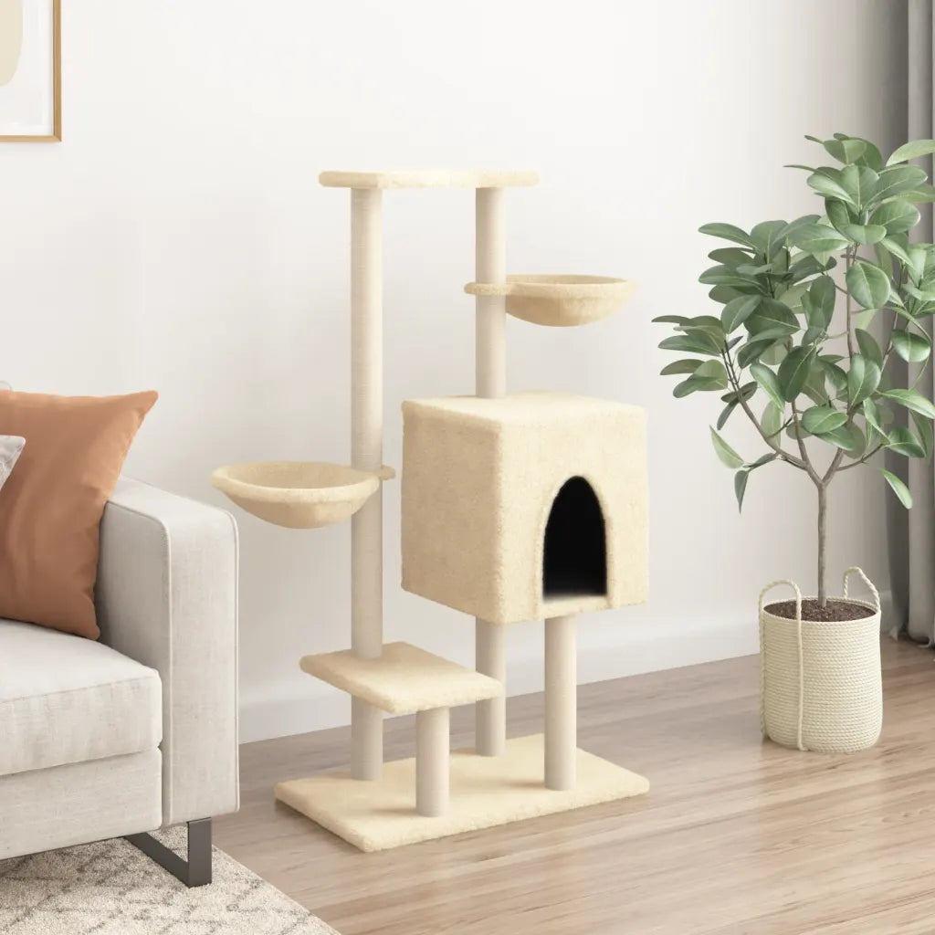 Albero per gatti con tiragraffi in sisal 83x48x117 cm