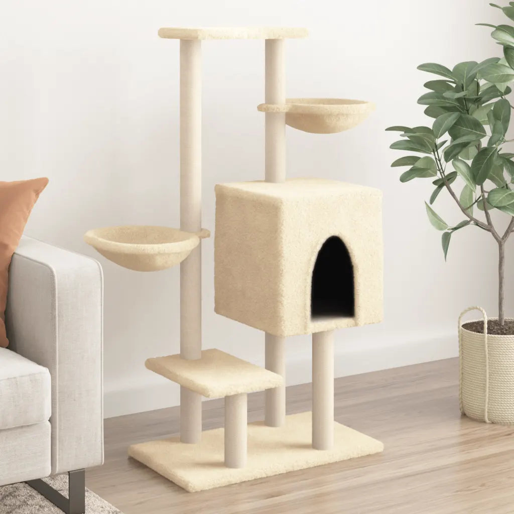 Albero per gatti con tiragraffi in sisal 83x48x117 cm
