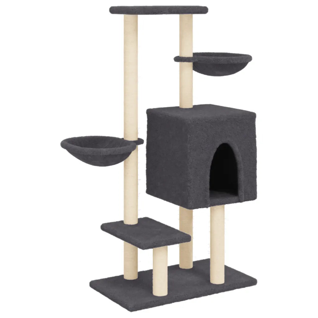 Albero per gatti con tiragraffi in sisal 83x48x117 cm