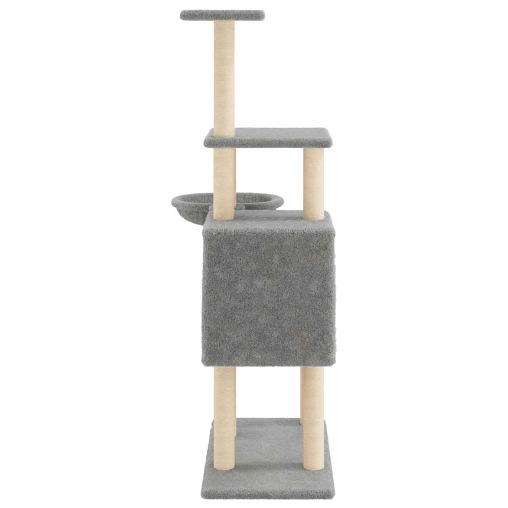 Albero per Gatti con Tiragraffi in Sisal Chiaro 131 cm