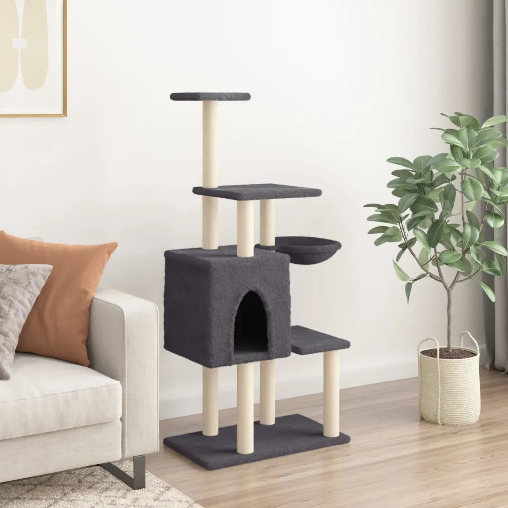 Albero per gatti con tiragraffi in sisal 71,5x50x131 cm