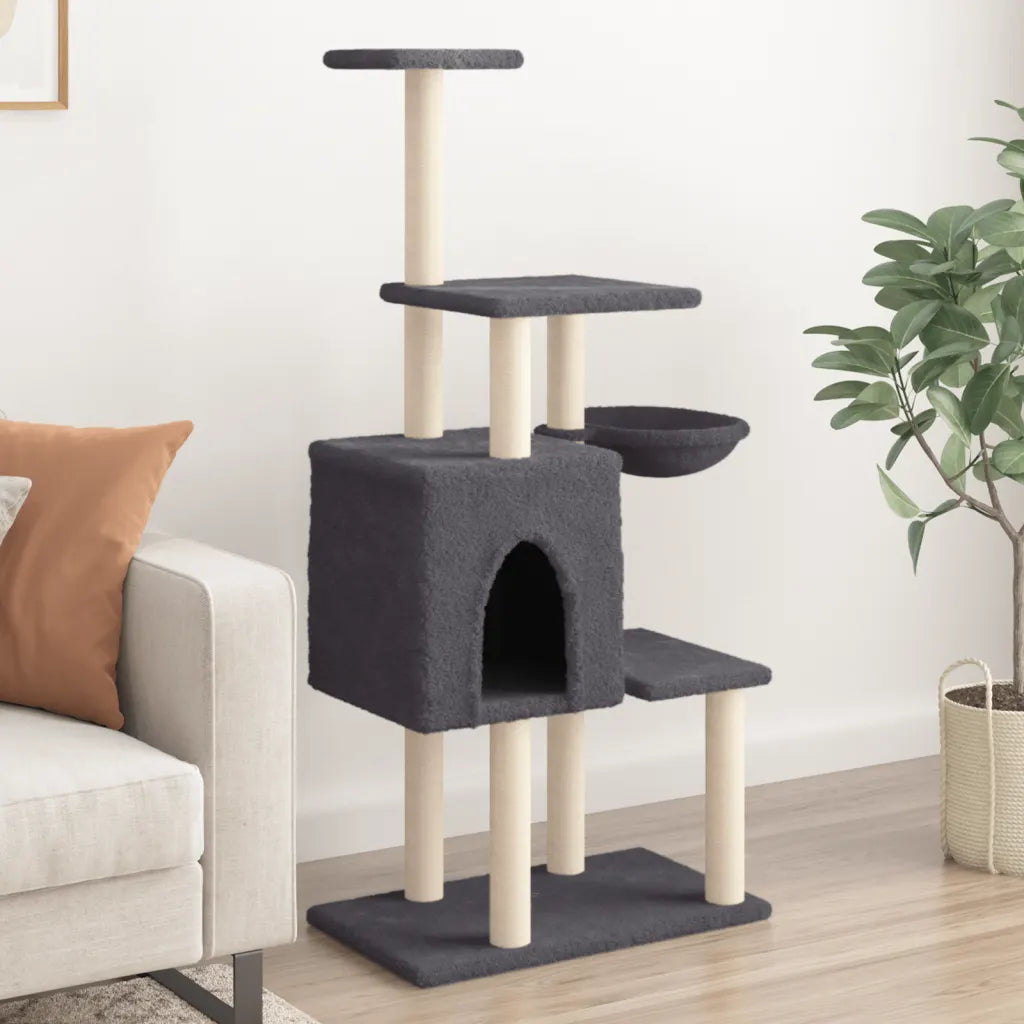 Albero per gatti con tiragraffi in sisal 71,5x50x131 cm