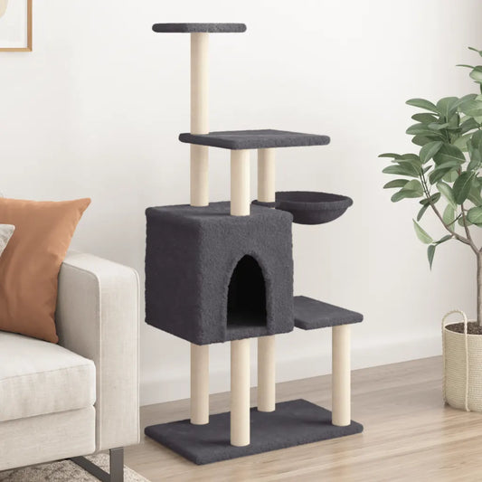 Albero per gatti con tiragraffi in sisal 71,5x50x131 cm