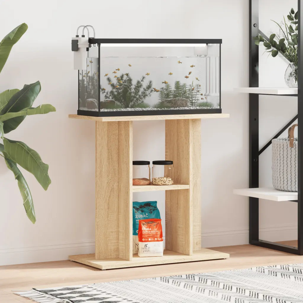 Supporto acquario 60x30x60 cm in legno multistrato con 3 ripiani