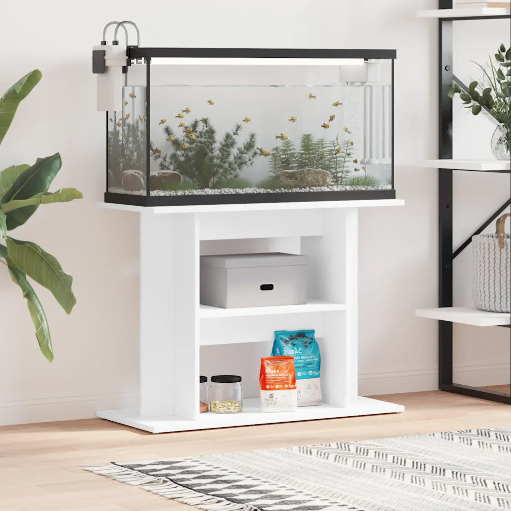 Supporto per acquario 80x35x60 cm in legno multistrato con 3 ripiani