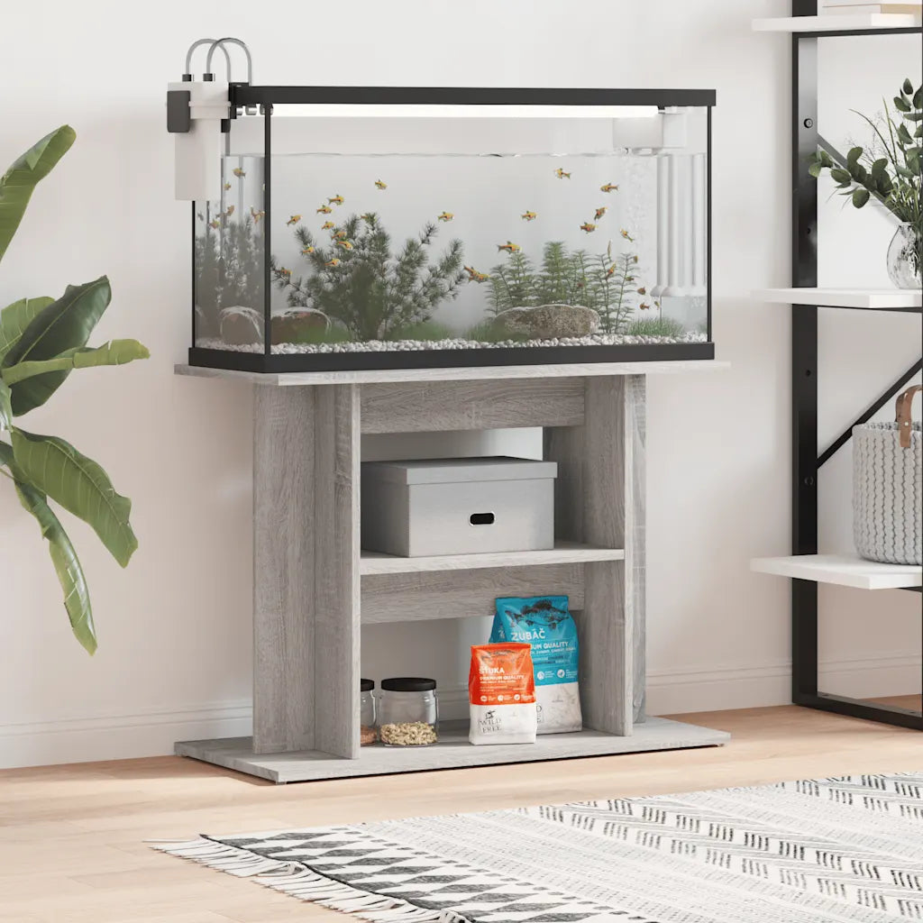 Supporto per acquario 80x35x60 cm in legno multistrato con 3 ripiani