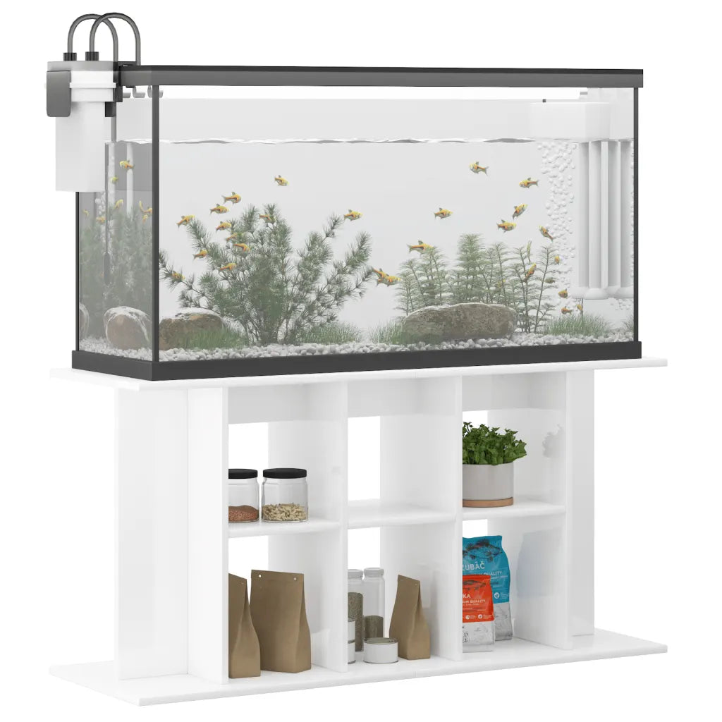 Supporto acquario 120x40x60 cm legno multistrato bianco lucido