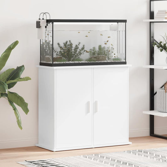 Supporto per Acquario Bianco 81x36x73 cm in Legno Multistrato