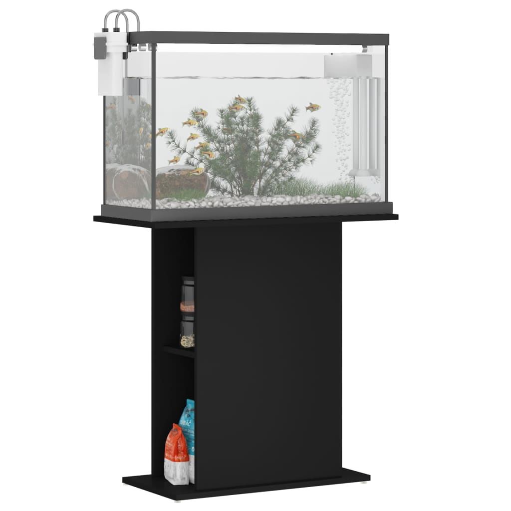 Supporto per Acquario Nero 75x36x72,5 cm in Legno Multistrato