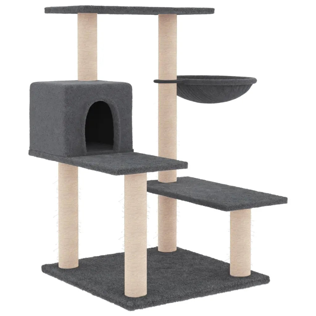 Albero per gatti con tiragraffi in sisal 72,5x59,5x82,5 cm
