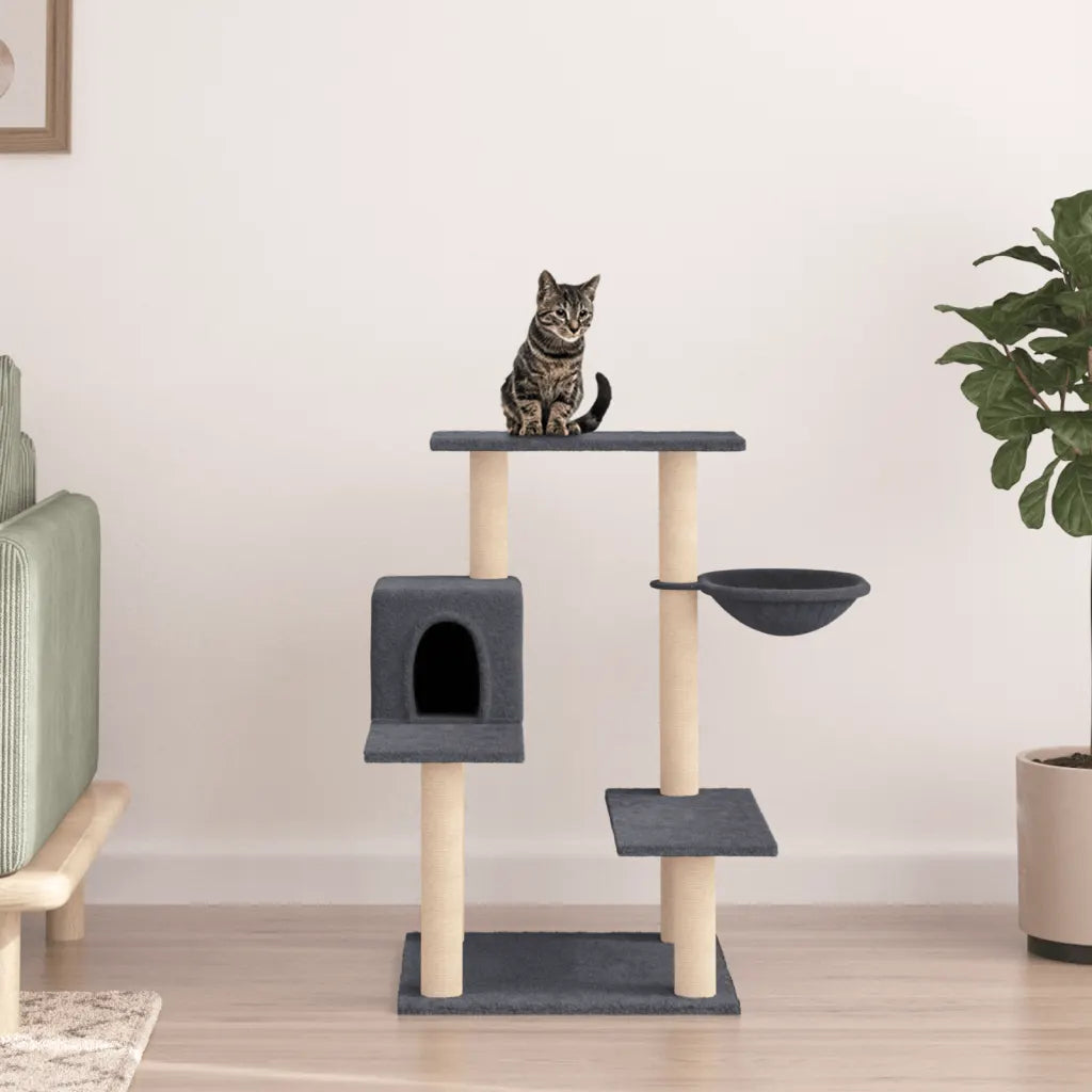 Albero per gatti con tiragraffi in sisal 72,5x59,5x82,5 cm