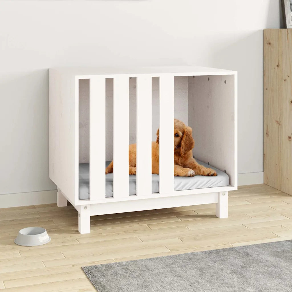 Casetta per cani 70x50x62 cm in legno massello di pino