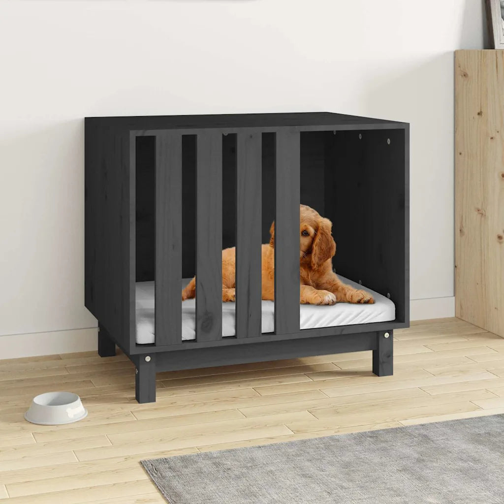 Casetta per cani 70x50x62 cm in legno massello di pino