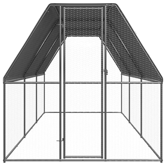 Gabbia per Polli da Esterno 2x6x2 m in Acciaio Zincato