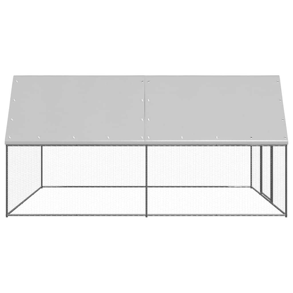 Gabbia per Polli da Esterno 3x4x2 m in Acciaio Zincato