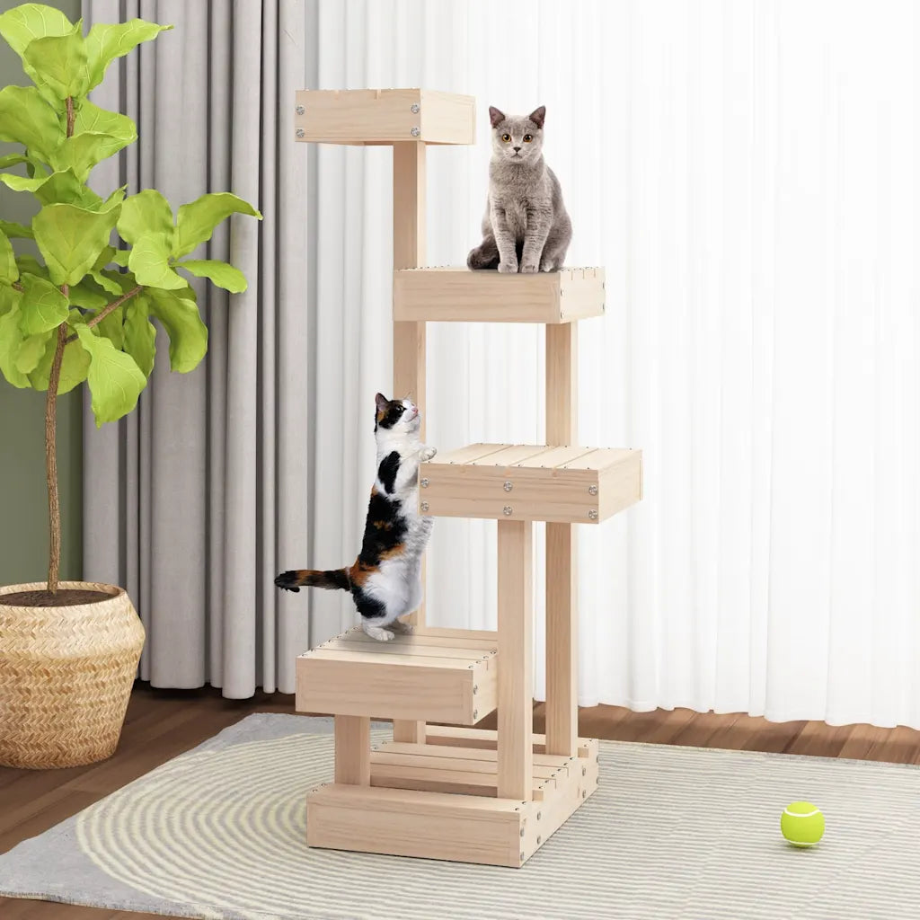 Albero per gatti 45,5x49x103 cm in legno massello di pino
