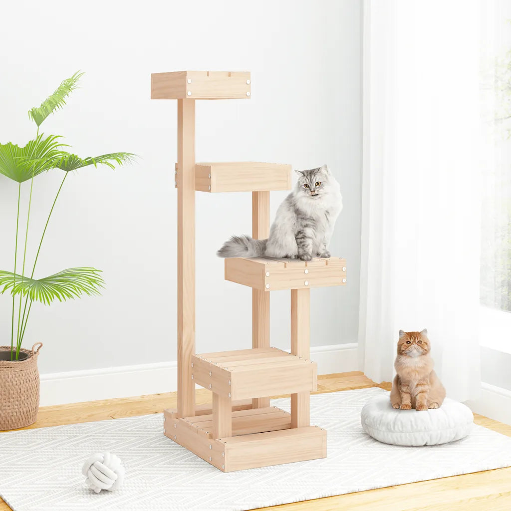 Albero per gatti 45,5x49x103 cm in legno massello di pino
