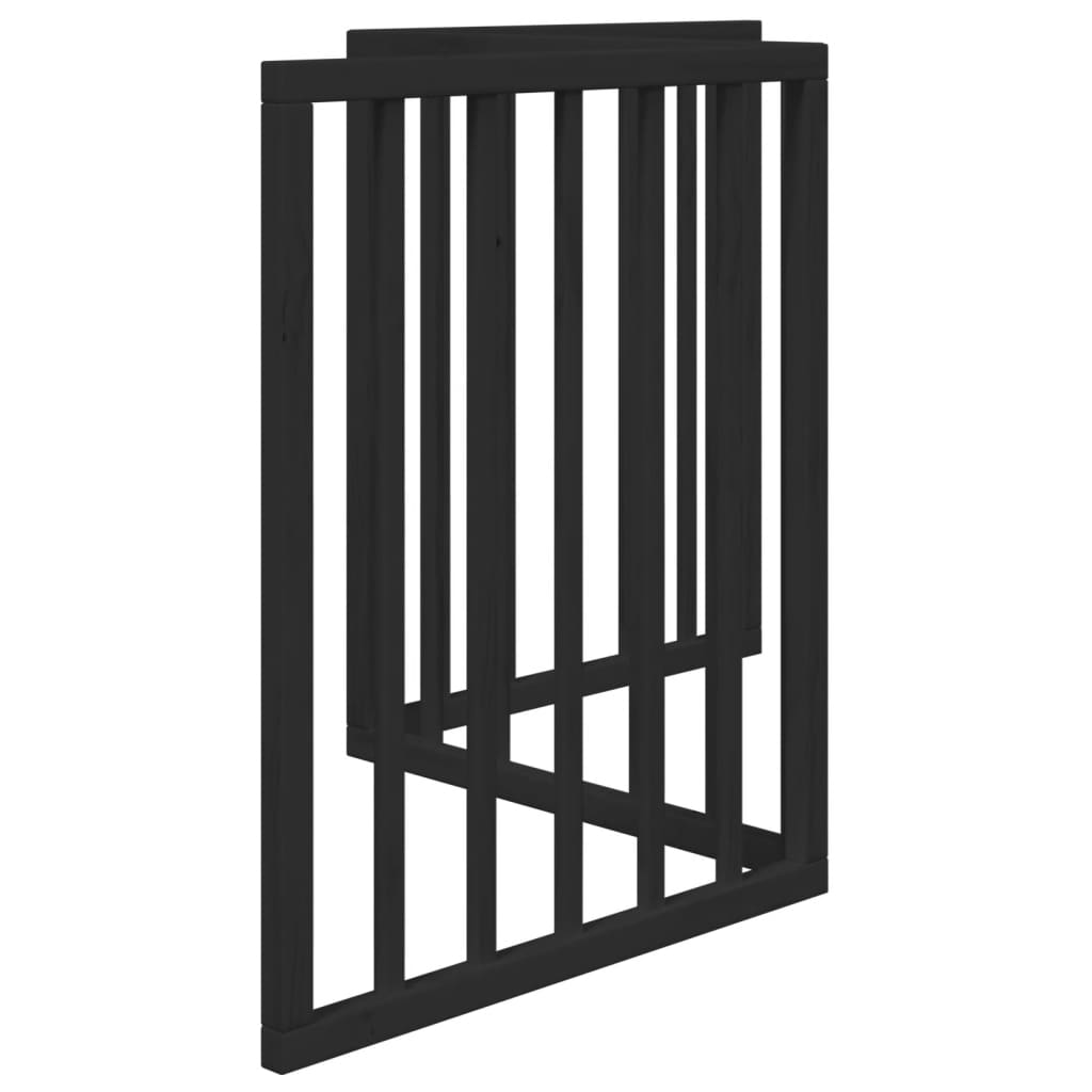 Cancello per Cani Pieghevole 3 Pannelli Nero 150cm Legno Pioppo