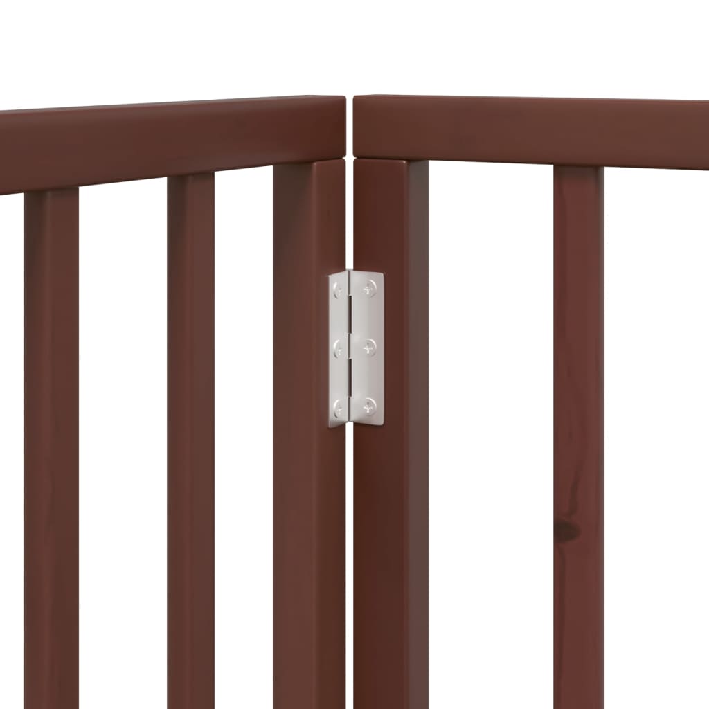 Cancello Cani Pieghevole 2 Pannelli Marrone 160cm Legno Pioppo